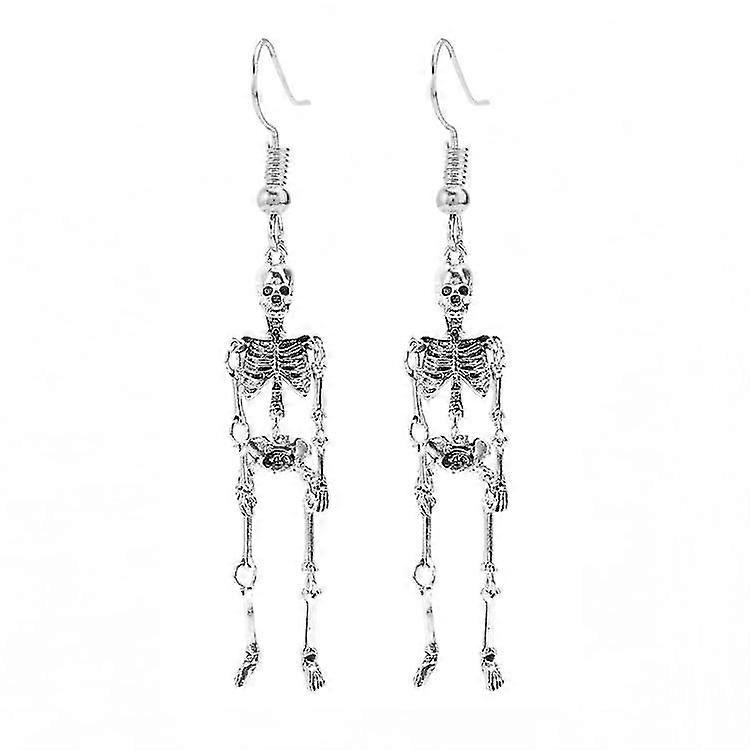 1pair Vintage Skeleton Skull Dangle Earring