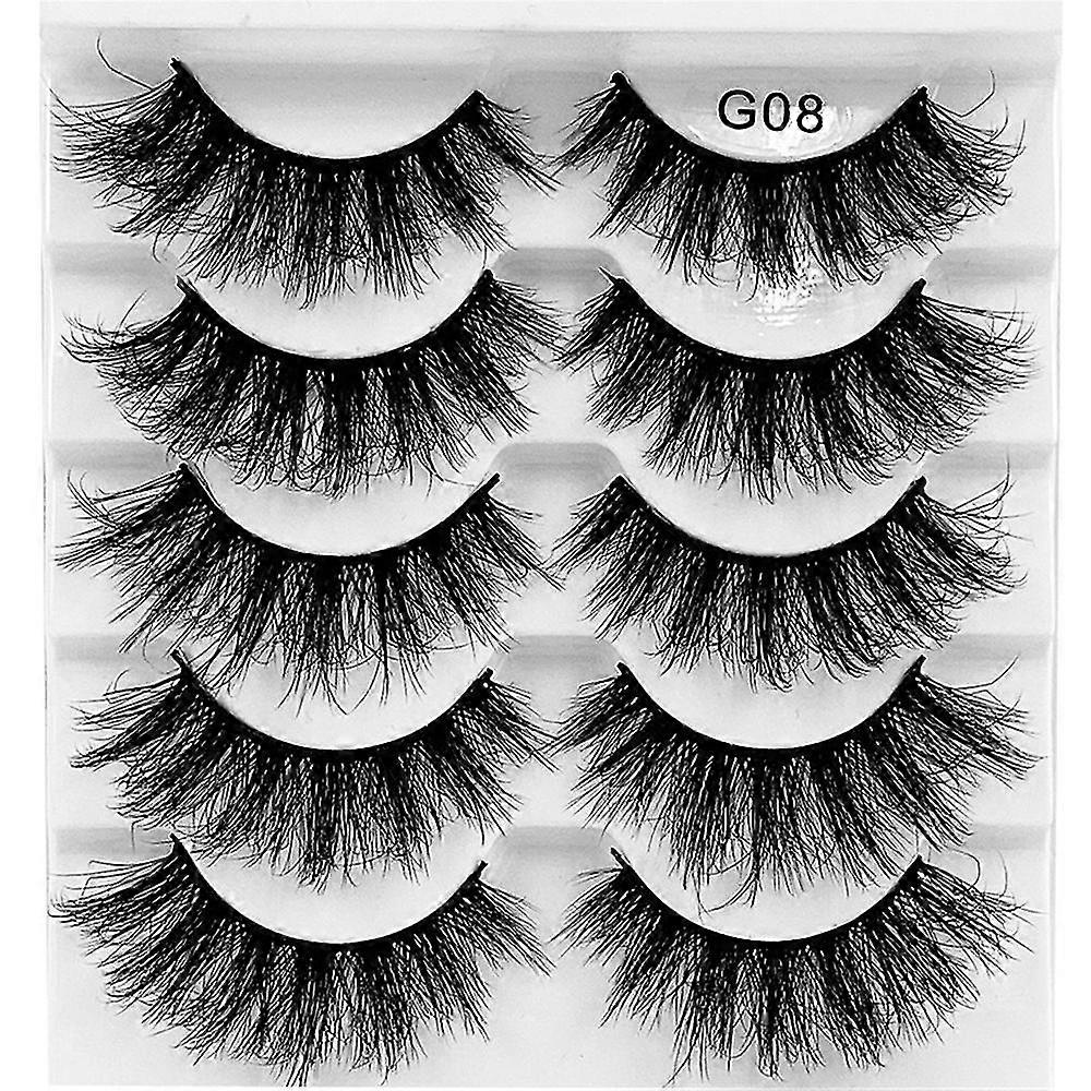 5 Pairs False Eyelash Natural 3d Fluffy Thick Eyelashes Extension Soft Wispy Eyelashes Makeup Eye Lashes
