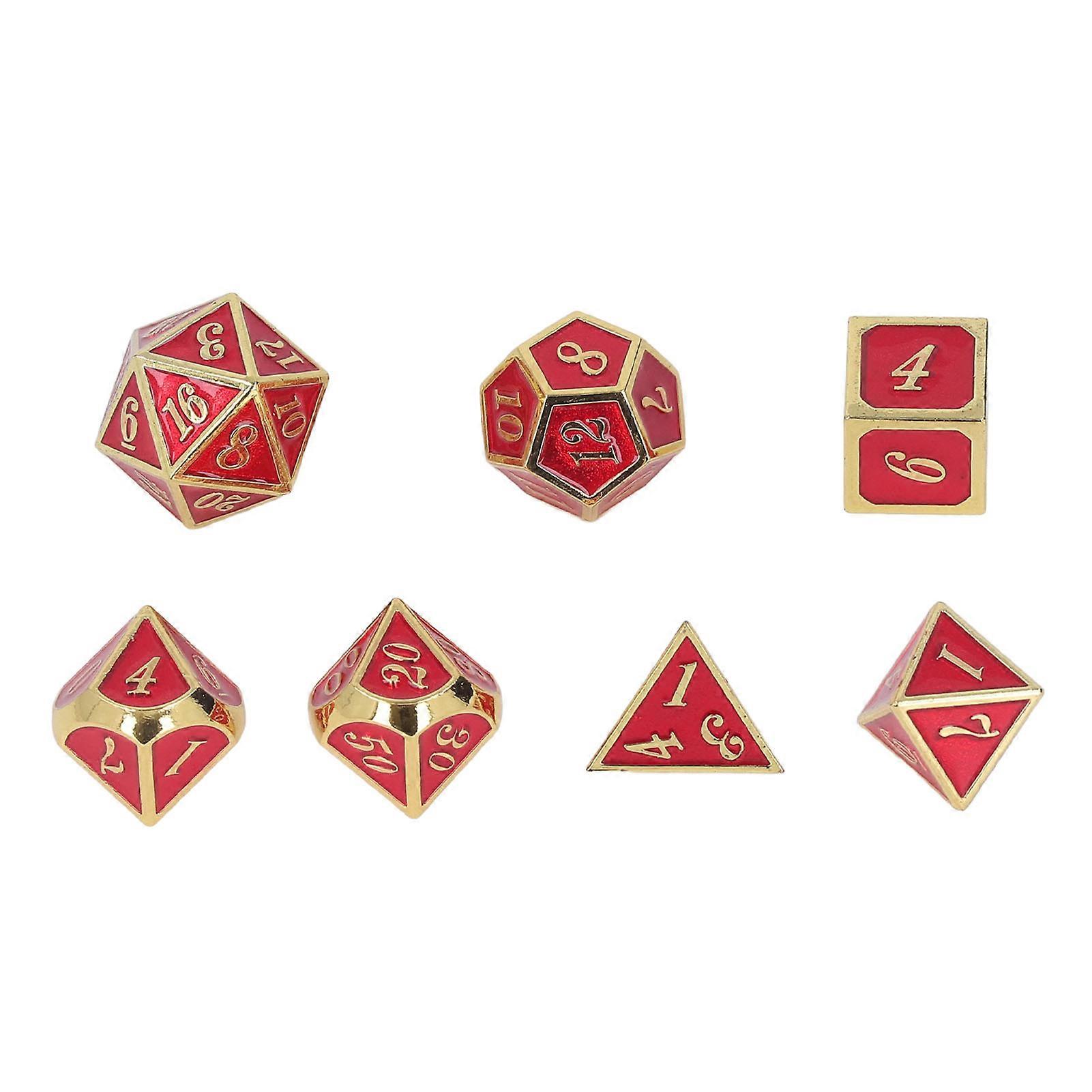 7pcs DNDND Metal Table Game Dice DND Zinc Alloy Portable Unique Funny Rolling Polyhedral Dice Gold