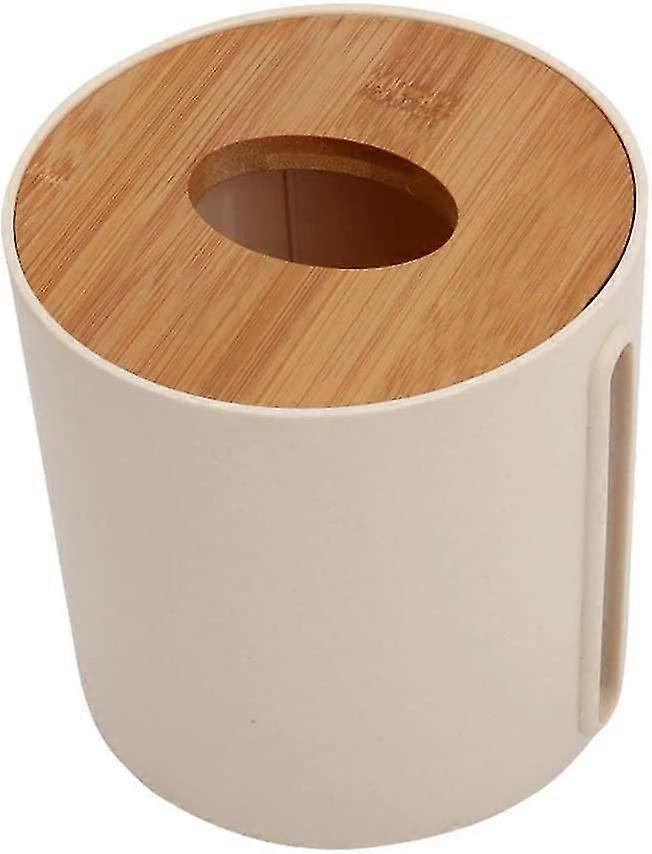 Tissue Box Round Tissue Box For Home Office Car Multifunctional Practical Tissue Box (white 13.5 X 13.5cm)