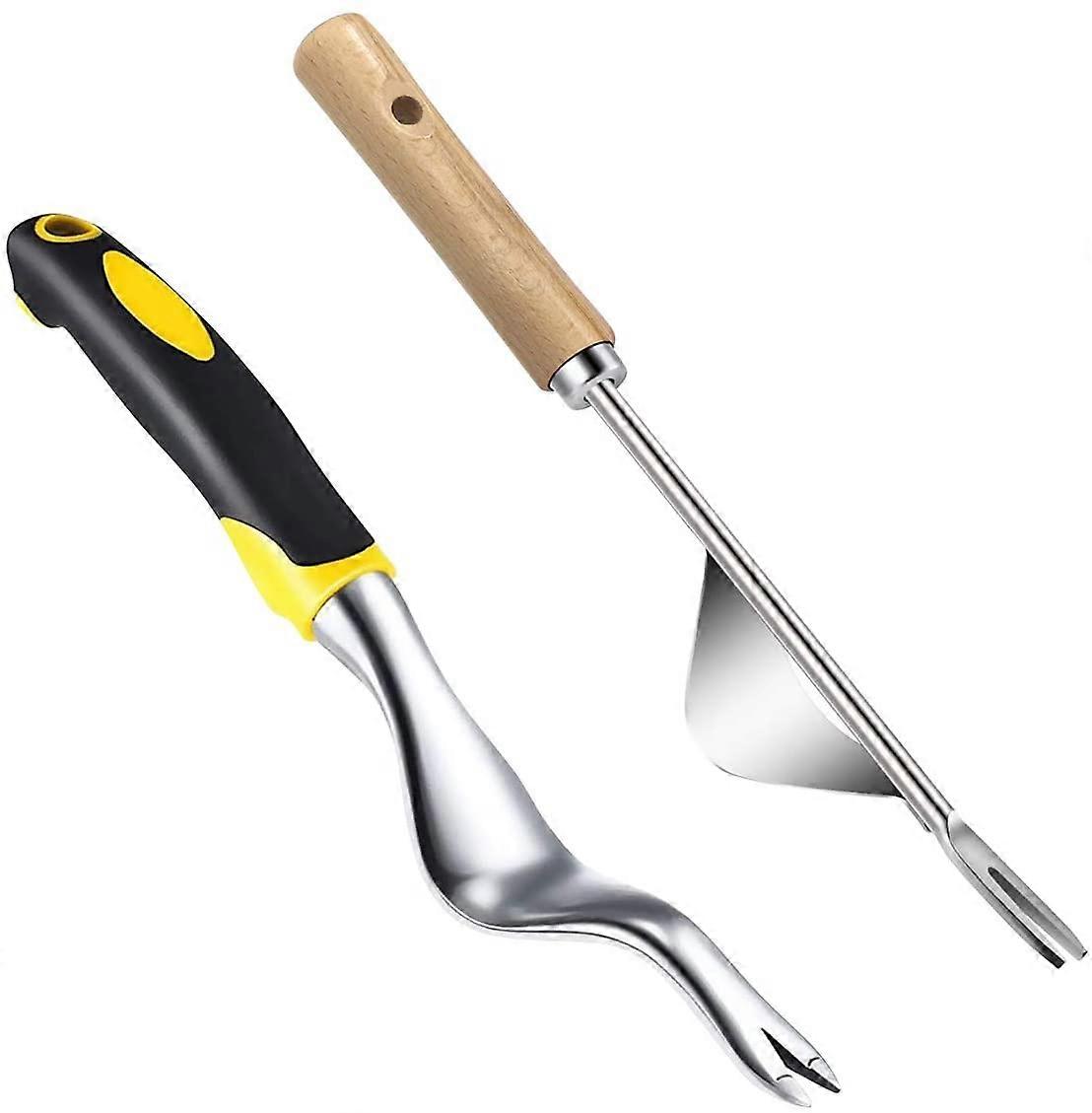 Manual Weeding Tool, 2 Pieces Handheld Weeder Dandelion Removal Tool, Garden Weed Puller with Non-Slip Handle