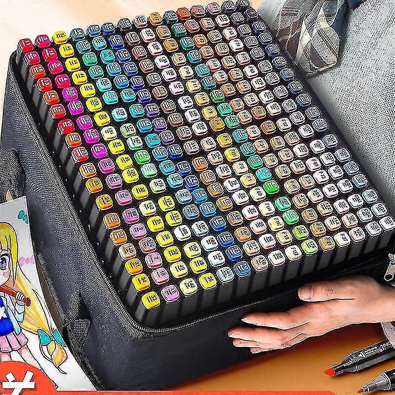 Hywell 80 Color Marker Pens, Double-tip Art Sketch Marker Pens, Artists Use Protective Sleeves To Draw Sketches For Adult Coloring