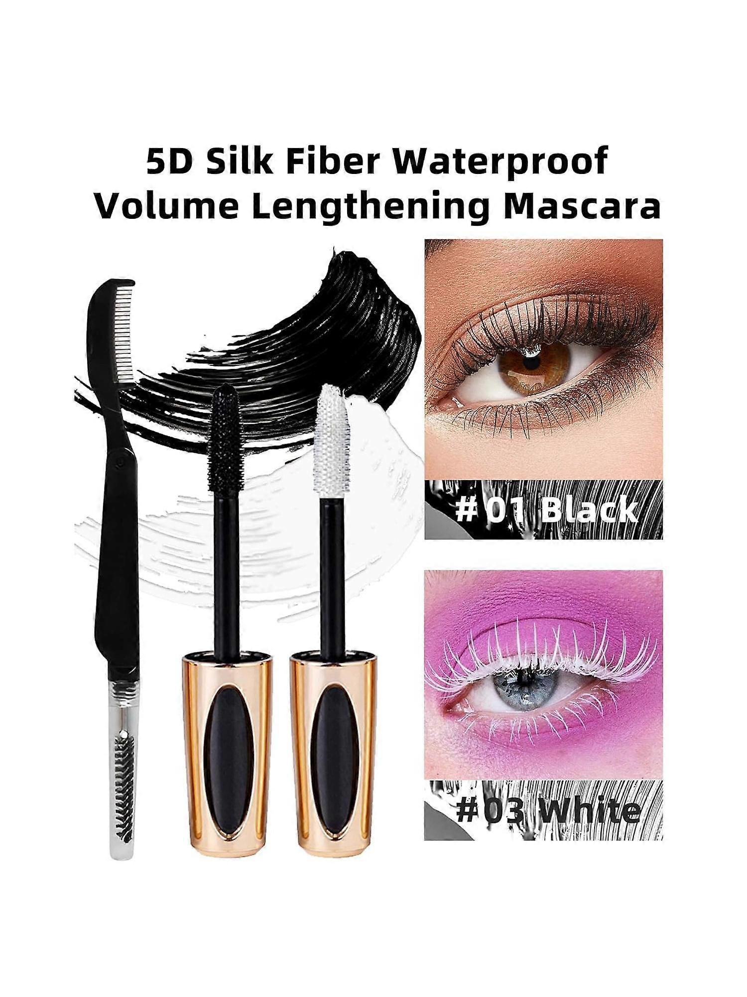 2 قطعة ماسكارا زرقاء أرجوانية مقاومة للماء للرموش ، عيد الحب ، هدية عيد ميلاد 5D ألياف الحرير السائل رموش ملحقات ماسكارا ملونة مع شركة رمش