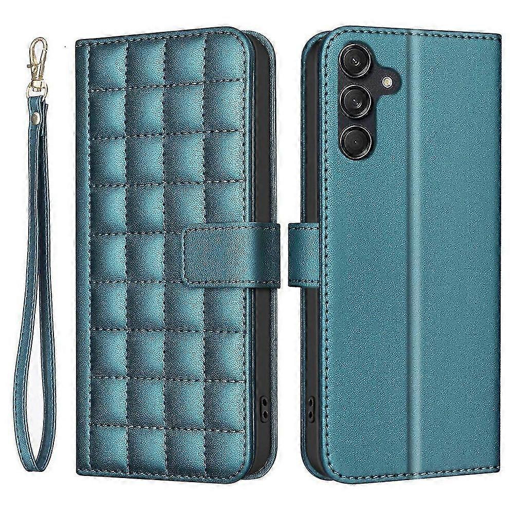 For Samsung Galaxy A16 Leather Case Wallet Square Grid Phone Cover