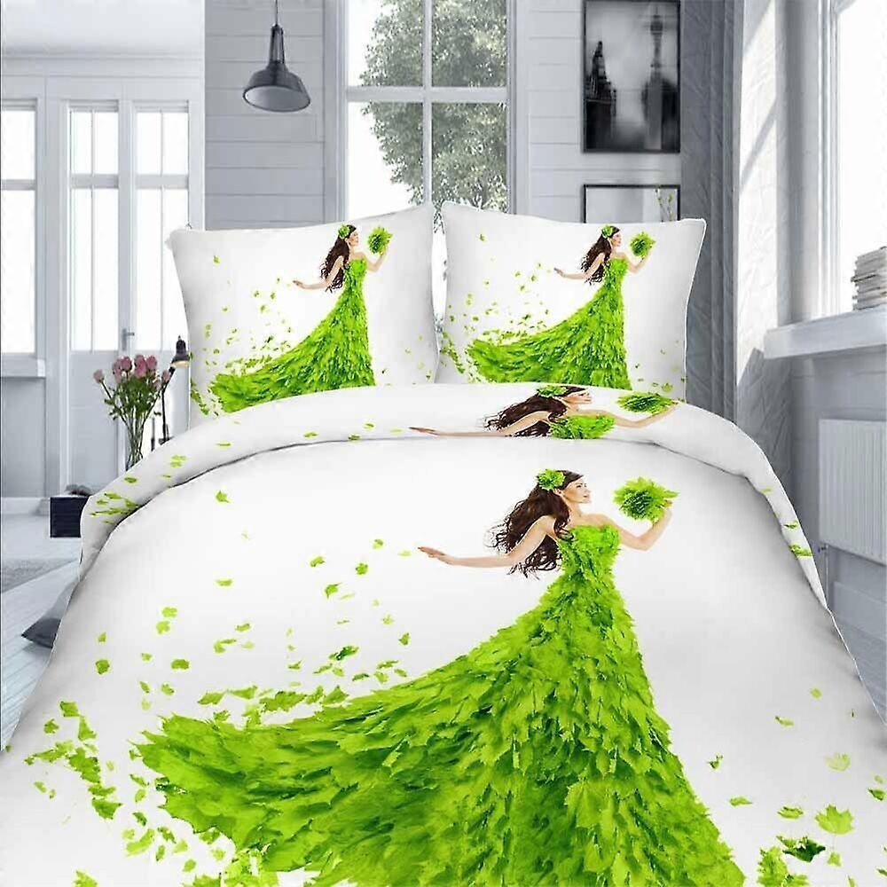 v921 Lakan Green Mitigation Påslakan Örngott Sängkläder Sängkläder3-delat sängkläder (1 påslakan + 2 kudde shams) y921