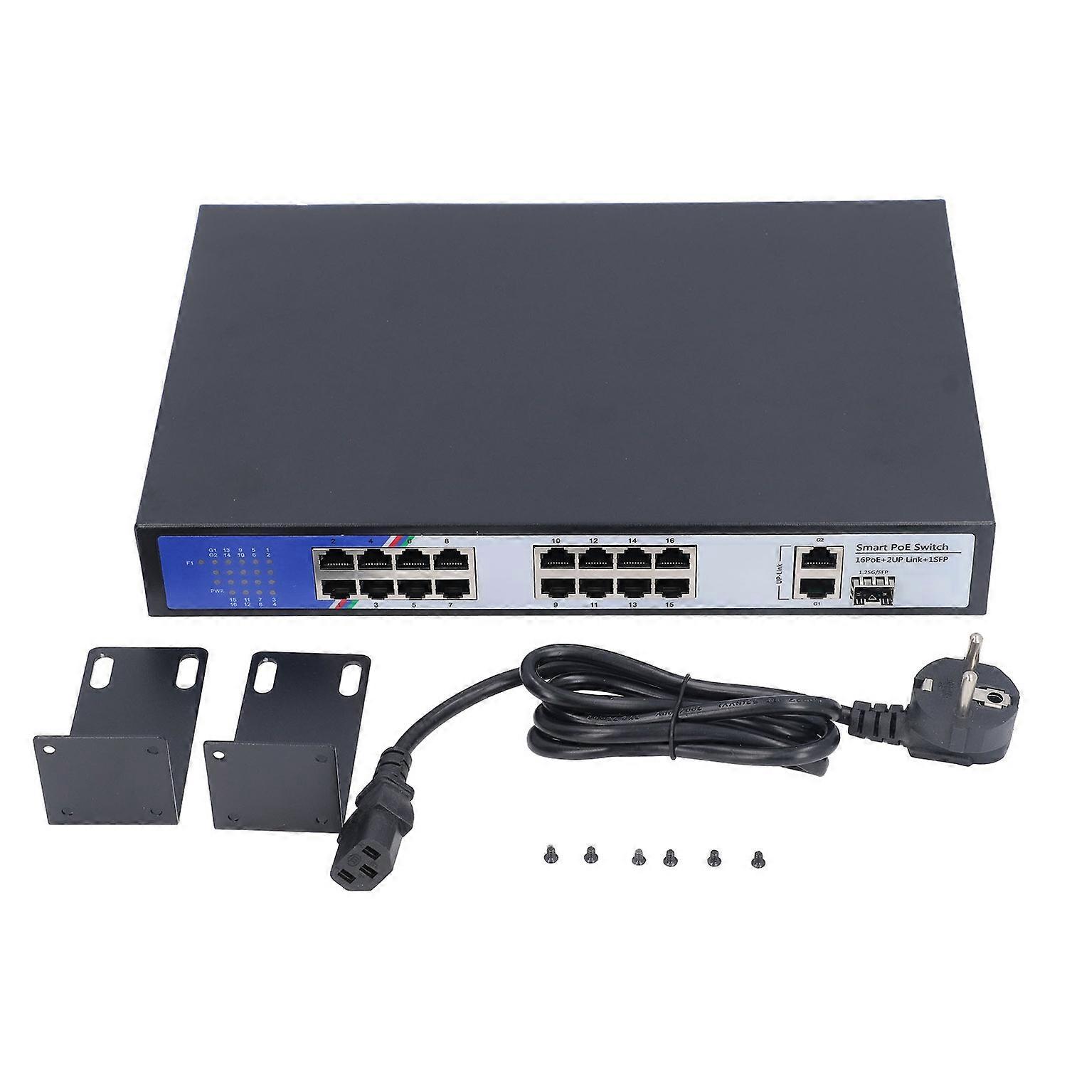 Ethernet-Switch 16 Port 2 Uplink 1 SFP 38 Gbit/s Ethernet Splitter Netzwerk-Hub mit Lightning Protectio