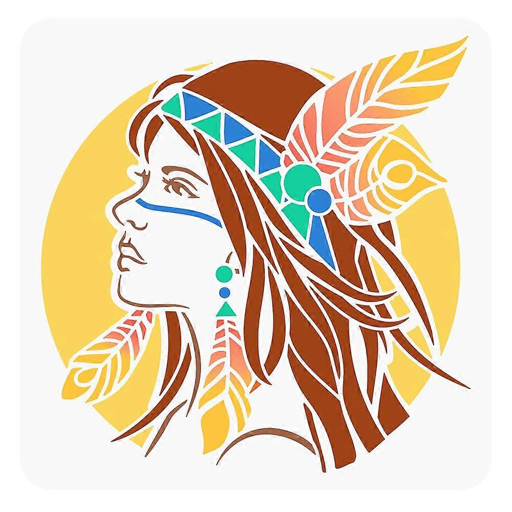 1pcペット中空描画DIYスクラップブックフォトアルバムガールパターン30x30cmのための絵画ステンシル