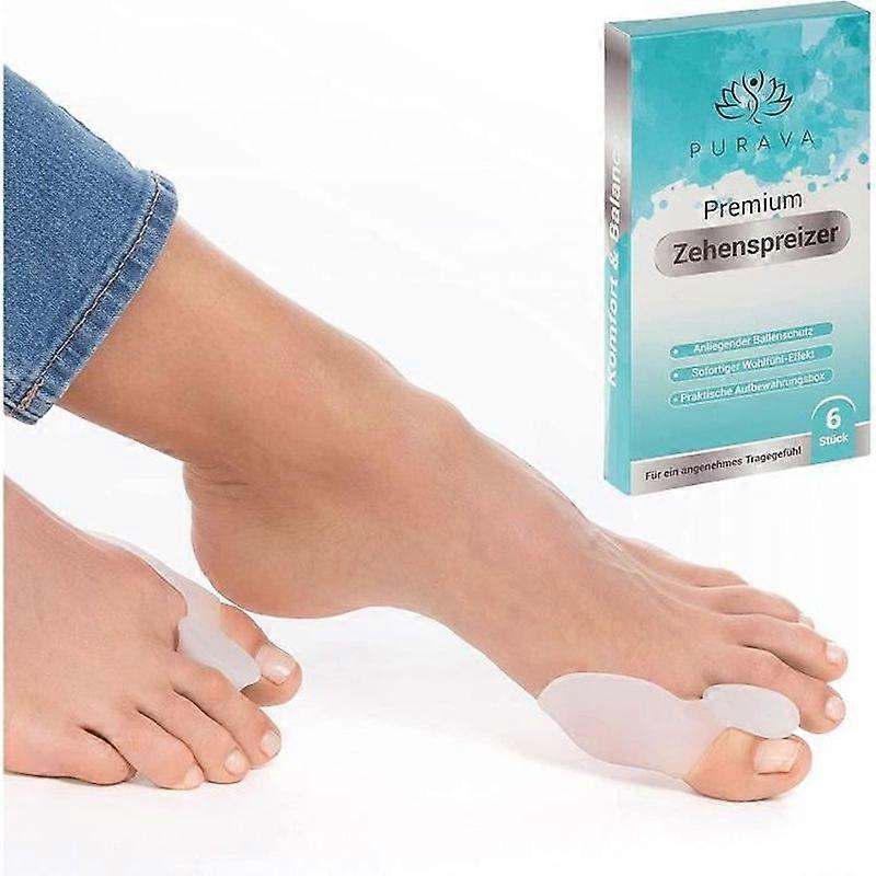 6x Hallux Valgus Toe Separator - Hallux Valgus Corrector With Box - variant:One size silicone