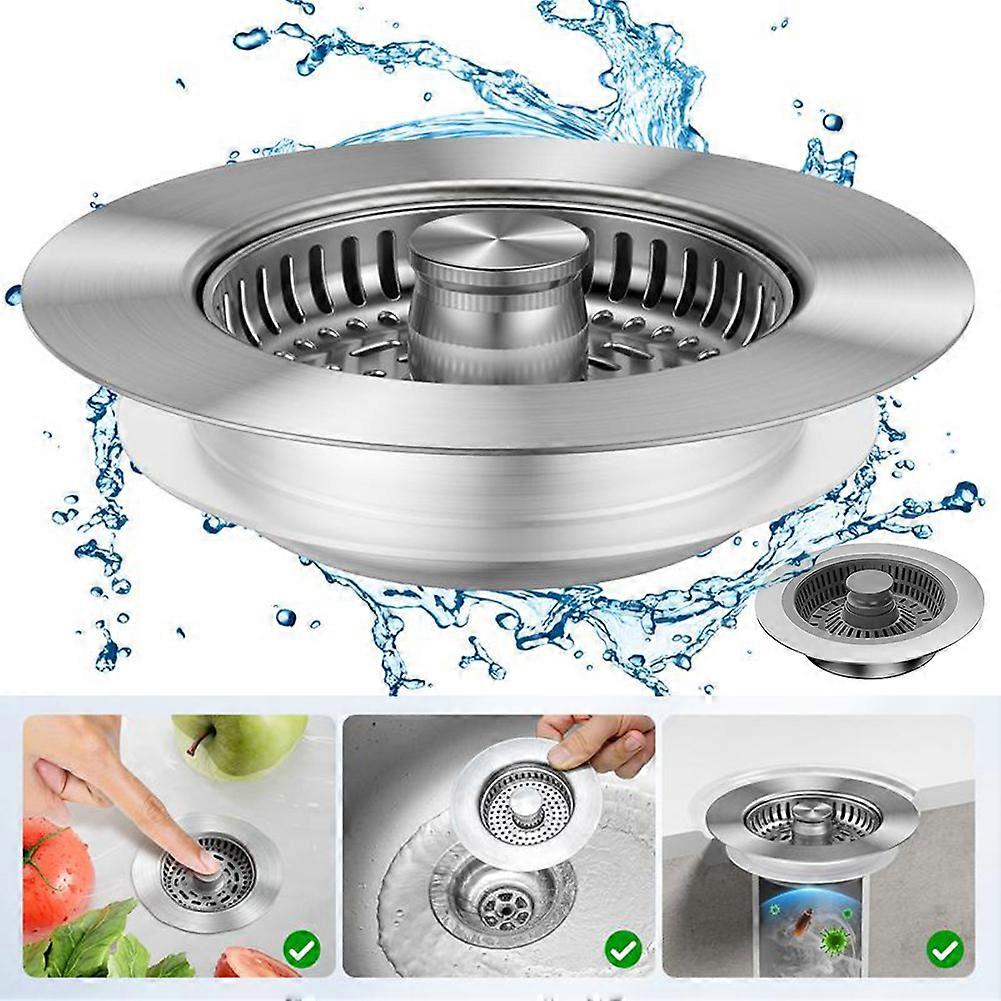 3 in 1 Kitchen Sink Drain Strainer Easy Installation Sink Accessory Sink Accessories