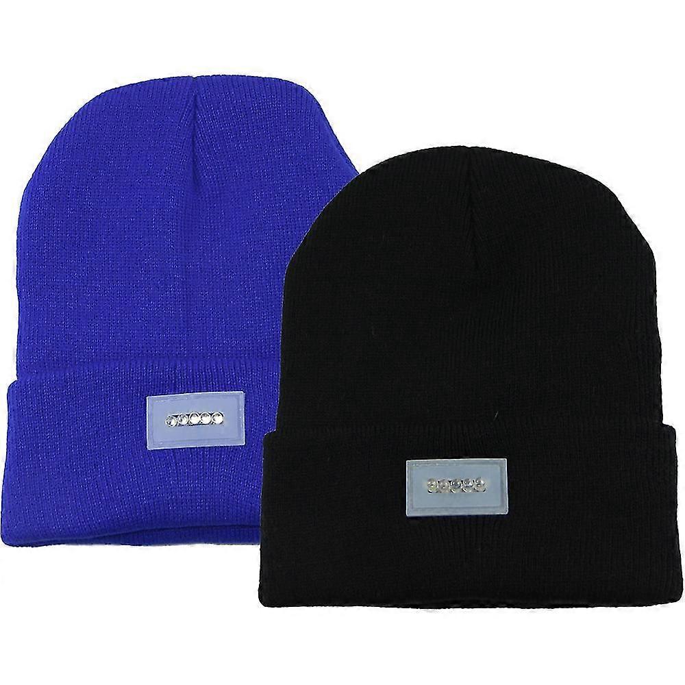 Led Mountaineering Camping Hat Luminous Knitting Hat Warm Wool Hat