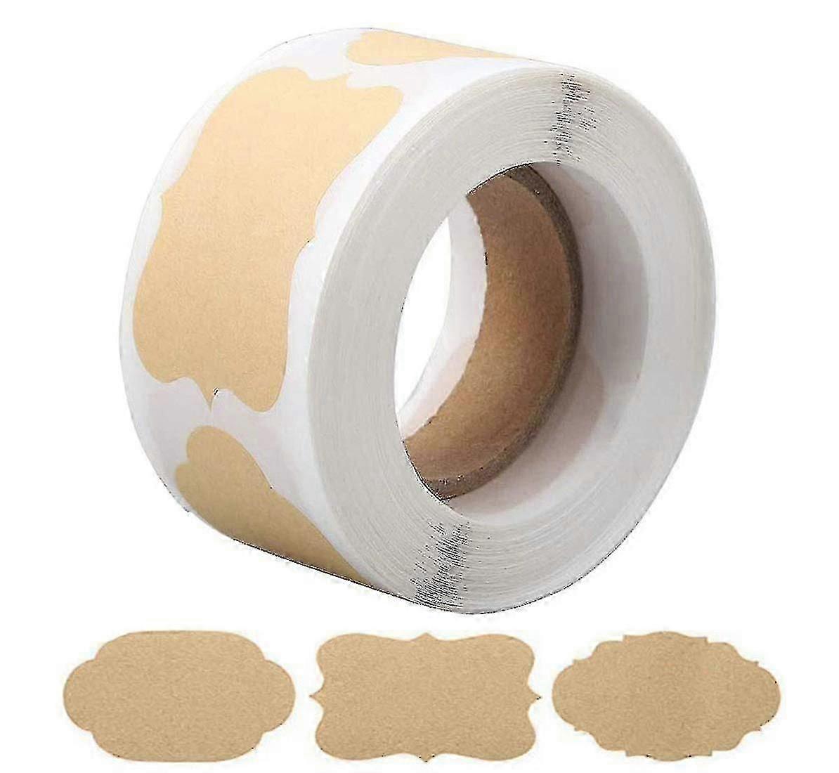 300 ملصق هدية ، ملصقات حاضرة ذاتية اللصق مقاس 1.2 بوصة × 2 بوصة ، ملصقات ملصقات كرافت طبيعية ، ملصقات طعام قابلة للإزالة