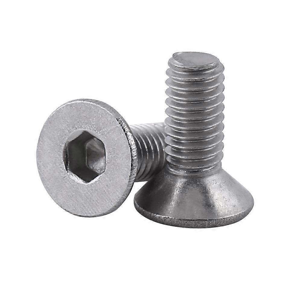 Hex Socket Flat Head Stainless Steel Countersunk Bolts 100Pcs (M3*8mm)