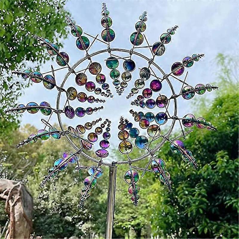 Mulino a vento in metallo 3D vento cinetico scultura acchiappavento decorazioni da giardino