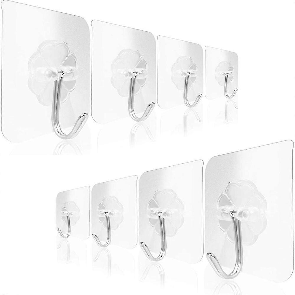 12 Adet Ağır Hizmet Tipi Yapışkanlı Duvar Kancaları Çivisiz Duvar Askıları