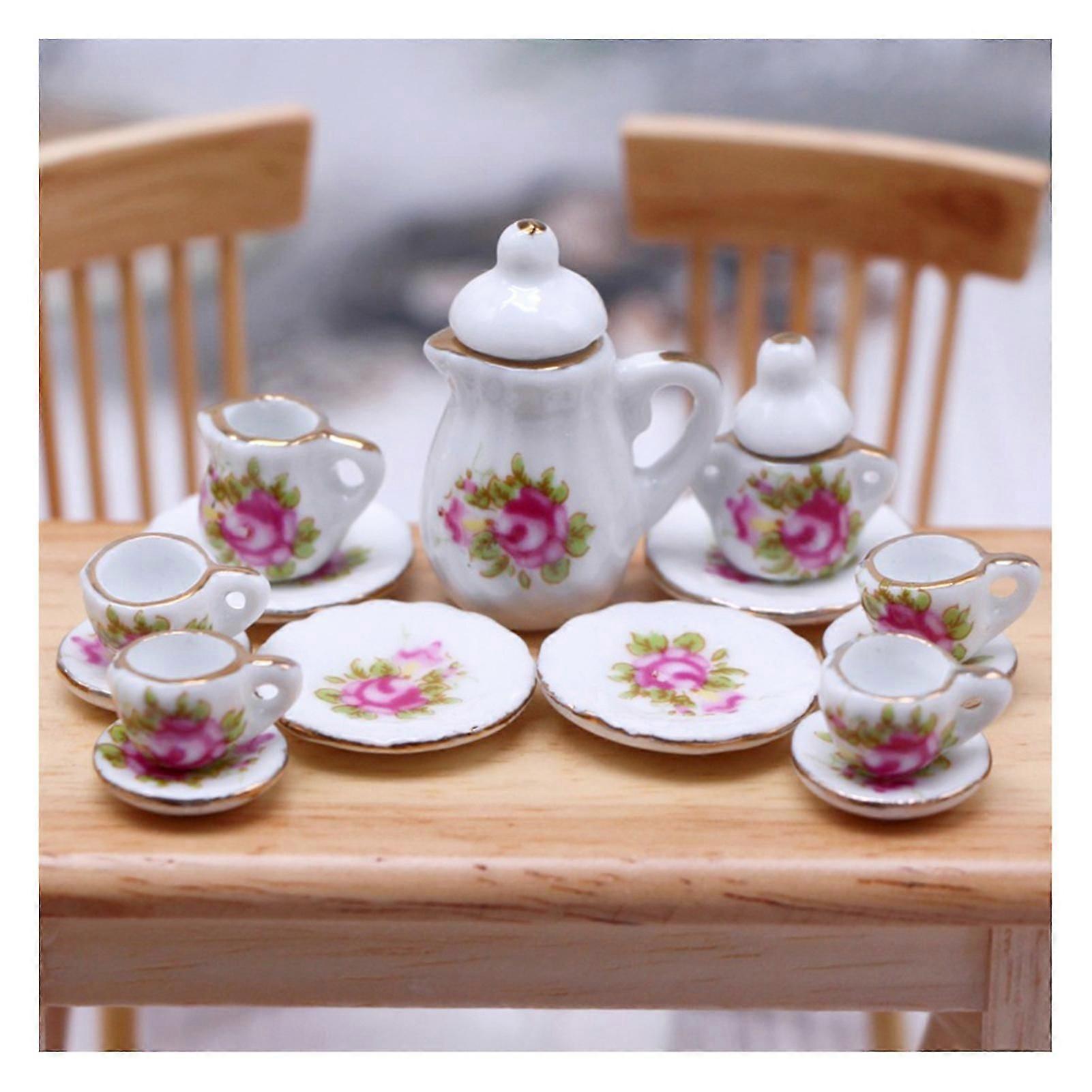 Miniature Tea Set Small High Simulation Decorative Lightweight Tiny Doll-house Teapot Set Play House Toy