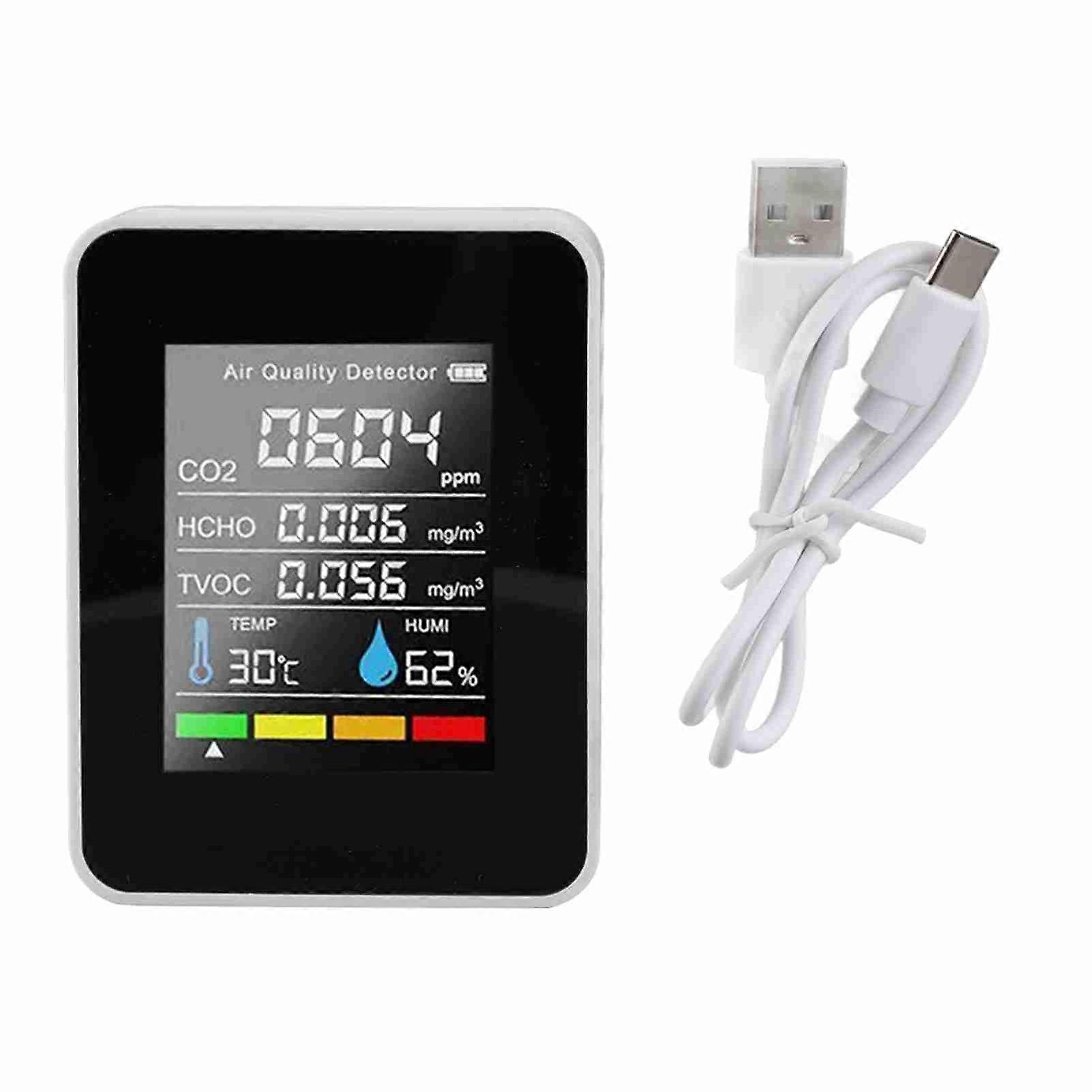 Portable CO2 Monitor Carbon Dioxide Detector Temperature Humidity Air Quality Meter Large LCD CO2 Meter