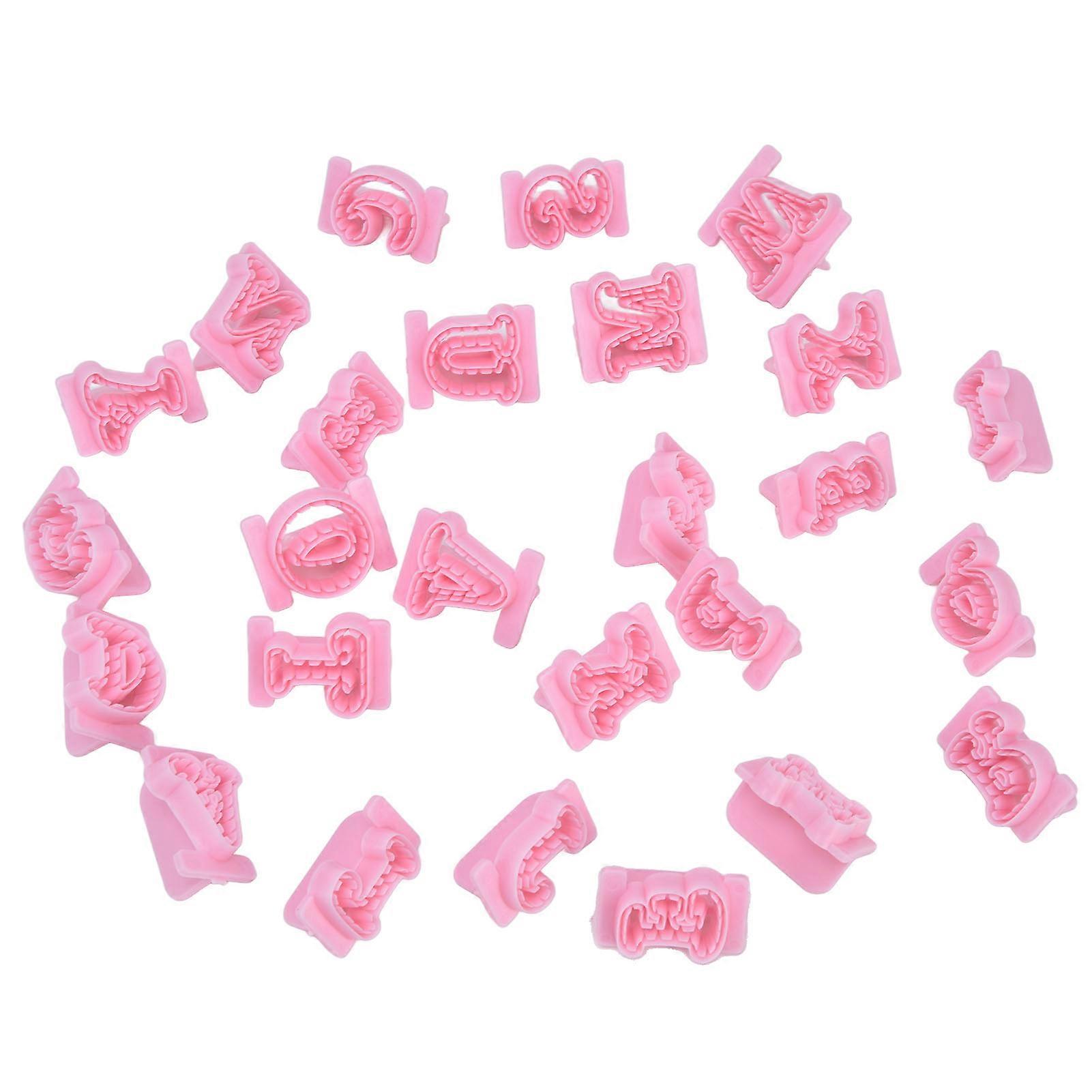 26pcs Fondant Cake Mold Set Soft Heat-Resistant Silicone Number and Uppercase Letter Molds for Baking Biscuits Chocolates Candies