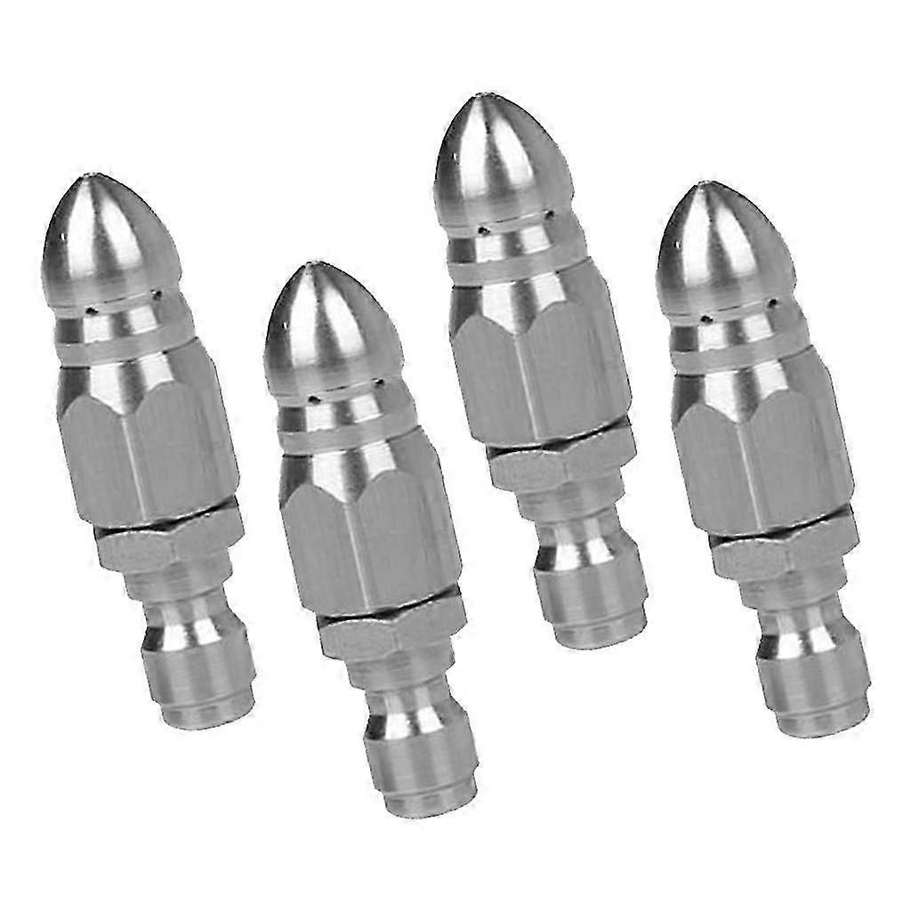 4X Quick Release Rotating Sewer Cleaning Jetter Nozzle - 1/4 -1 Front 6 Back_Special Gift