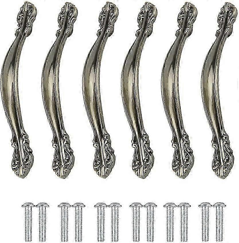 6 قطع خمر مجلس الوزراء مقابض المطبخ الأثاث مقابض الأبواب خمر مجلس الوزراء مقابض منحوتة درج مقابض سبائك خزانة ، مع مسامير ، ثقب