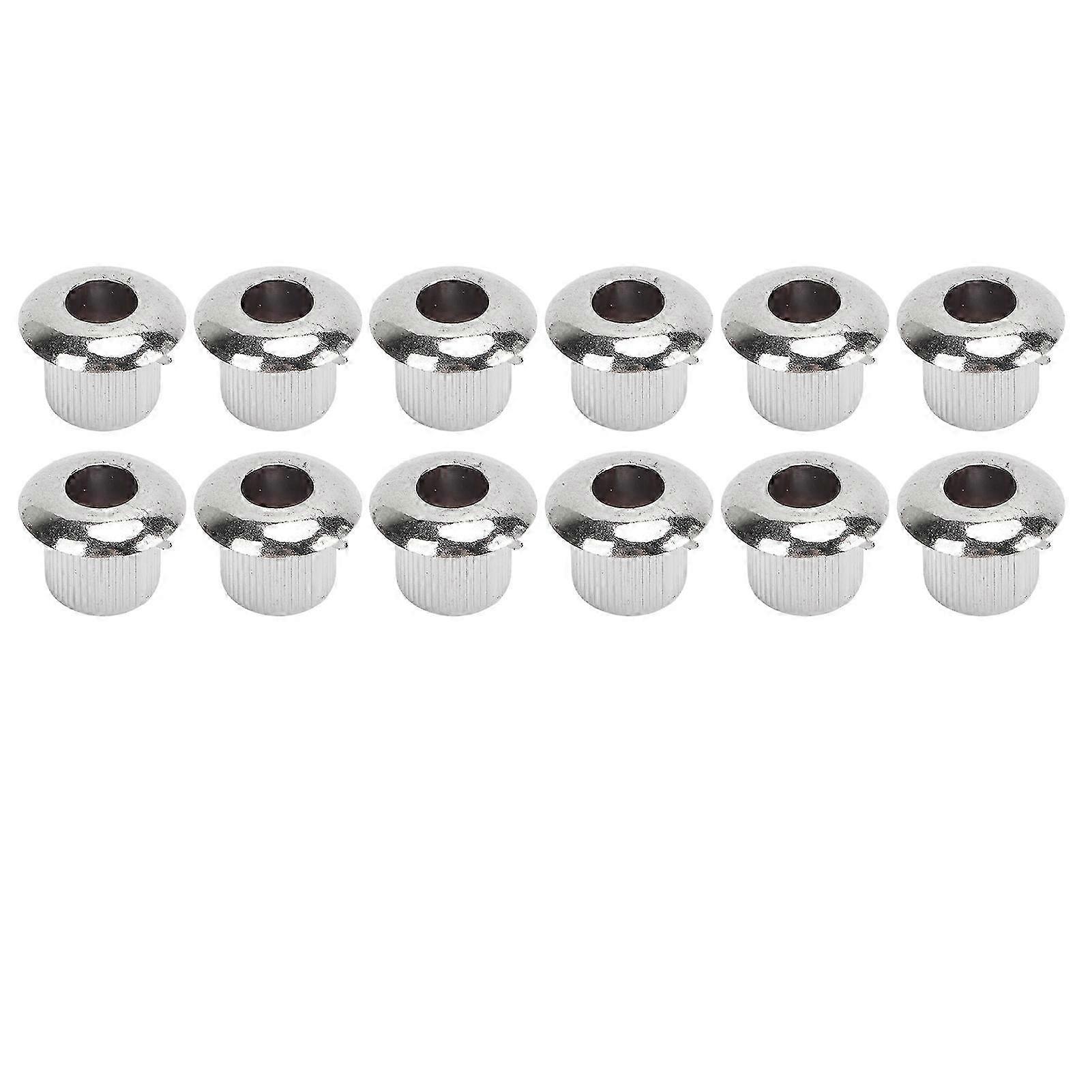 12Pcs Acoustic Guitar Tuner Conversion Bushing 10mm Plastic Adapter Accessory Set Kit Silver