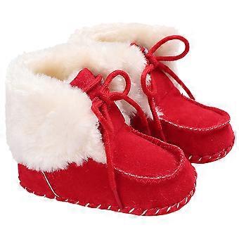 Bébé rouge chaud d’hiver Uggs pour marcher avec des semelles souples antidérapantes pour les hommes et les femmes