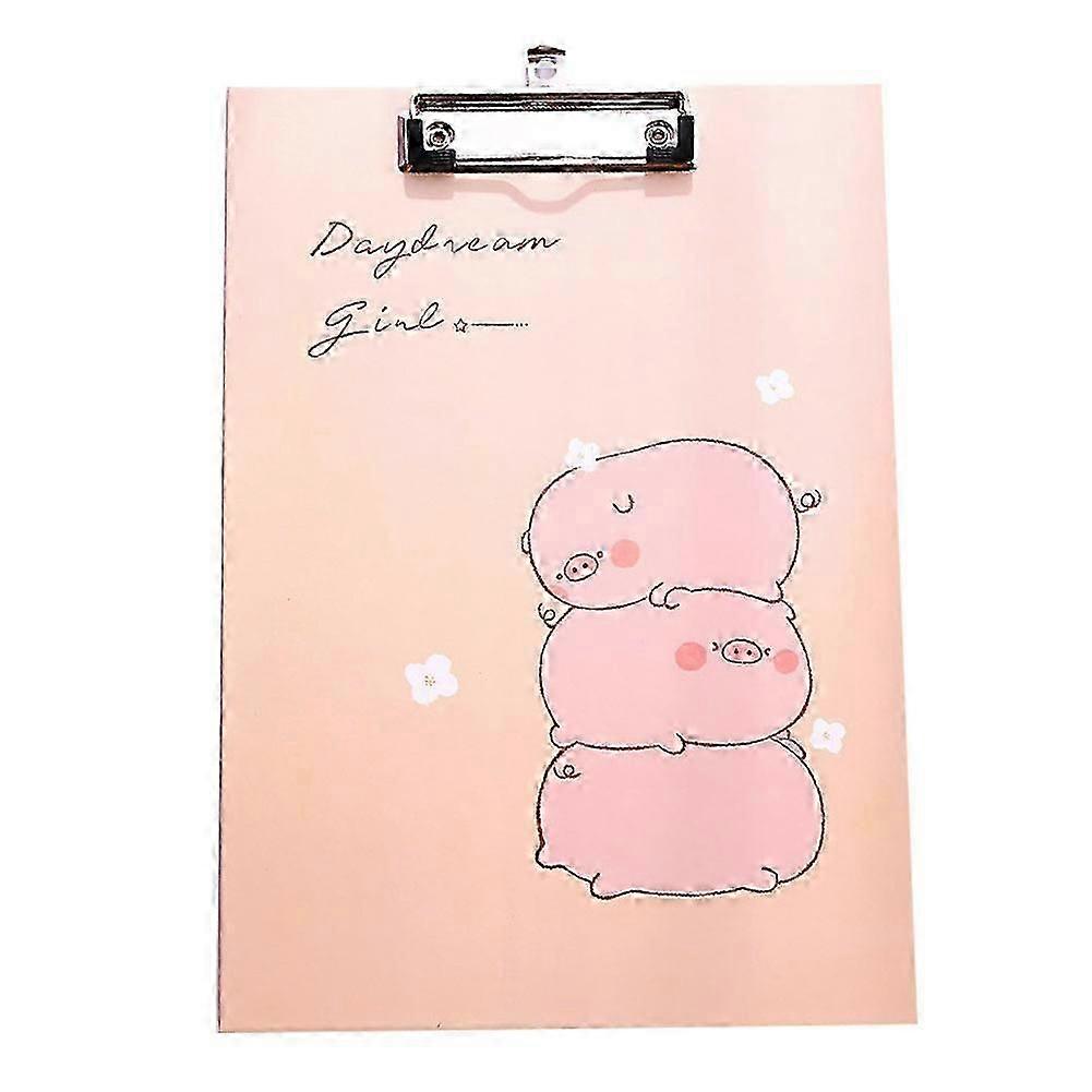 Cartoons A4 Document Paper Folder Data Writing Paper Plate Clip Pad Board(Three pigs)