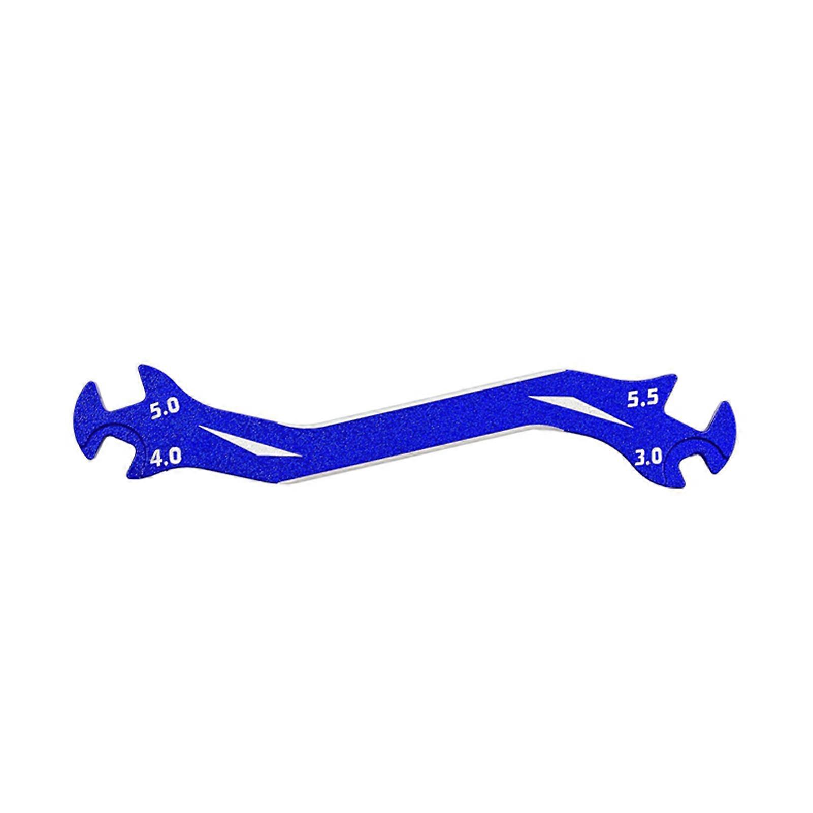 Car Model Tool Nut Spanner Multi Turnbuckle 3mm 4mm 5mm 5.5mm Remote Control Replacement Parts Wrench Spanner(Blue)