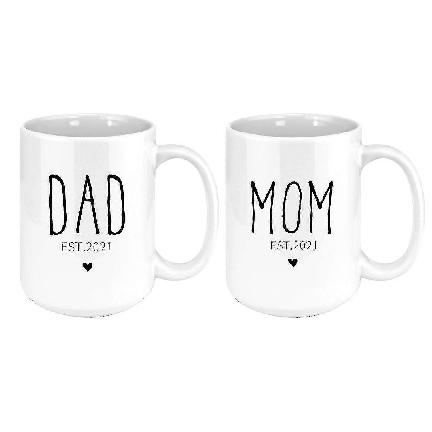 両親のための2021ギフト2pc 15ozマグカップ最も幸せな贈り物お父さんとお母さん