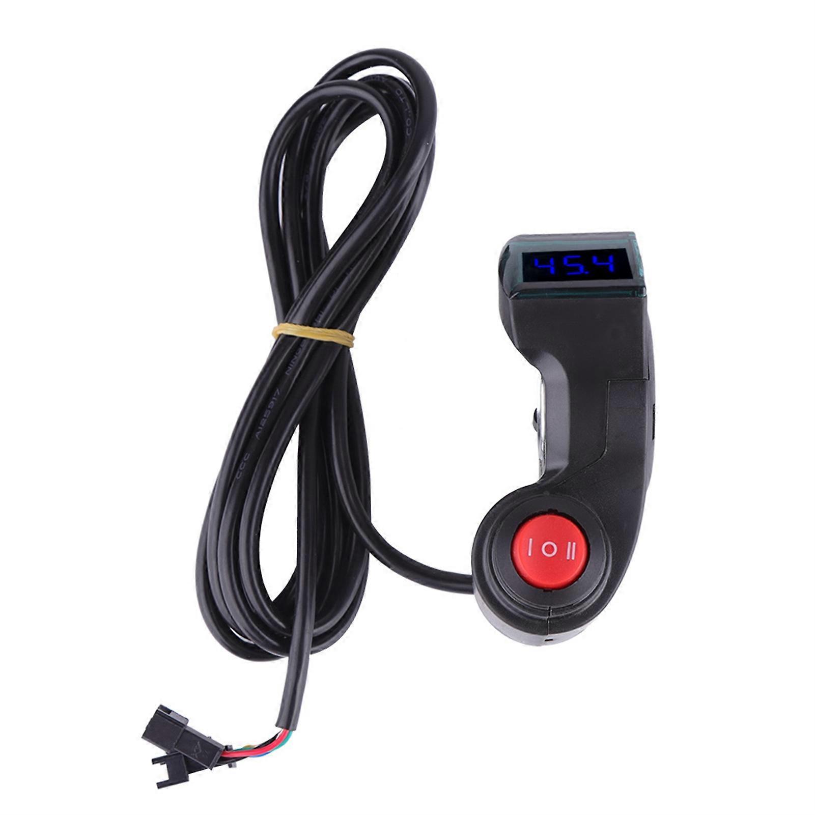 Thumb autovoltmeter with LCD Digital Battery Voltage Display and 3 Speed Switch for Bike Bicycle