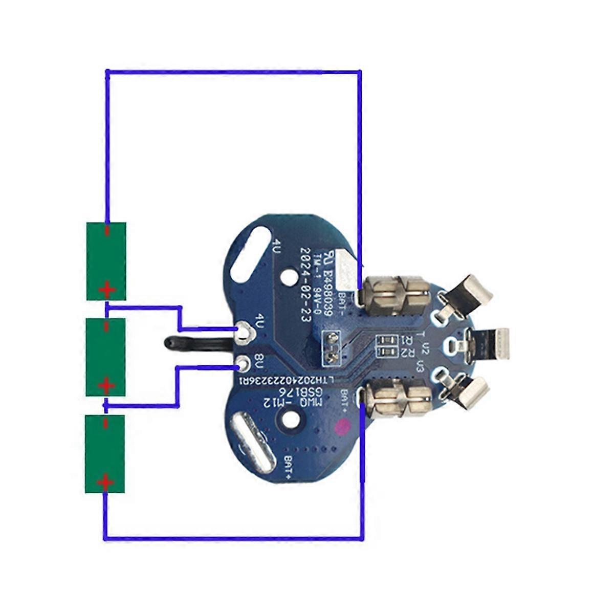 M12 Li-Ion Battery Charging Protection PCB Circuit Board for 12V 1.3Ah 1.5Ah 48-11-2411 M12 Li-Ion B
