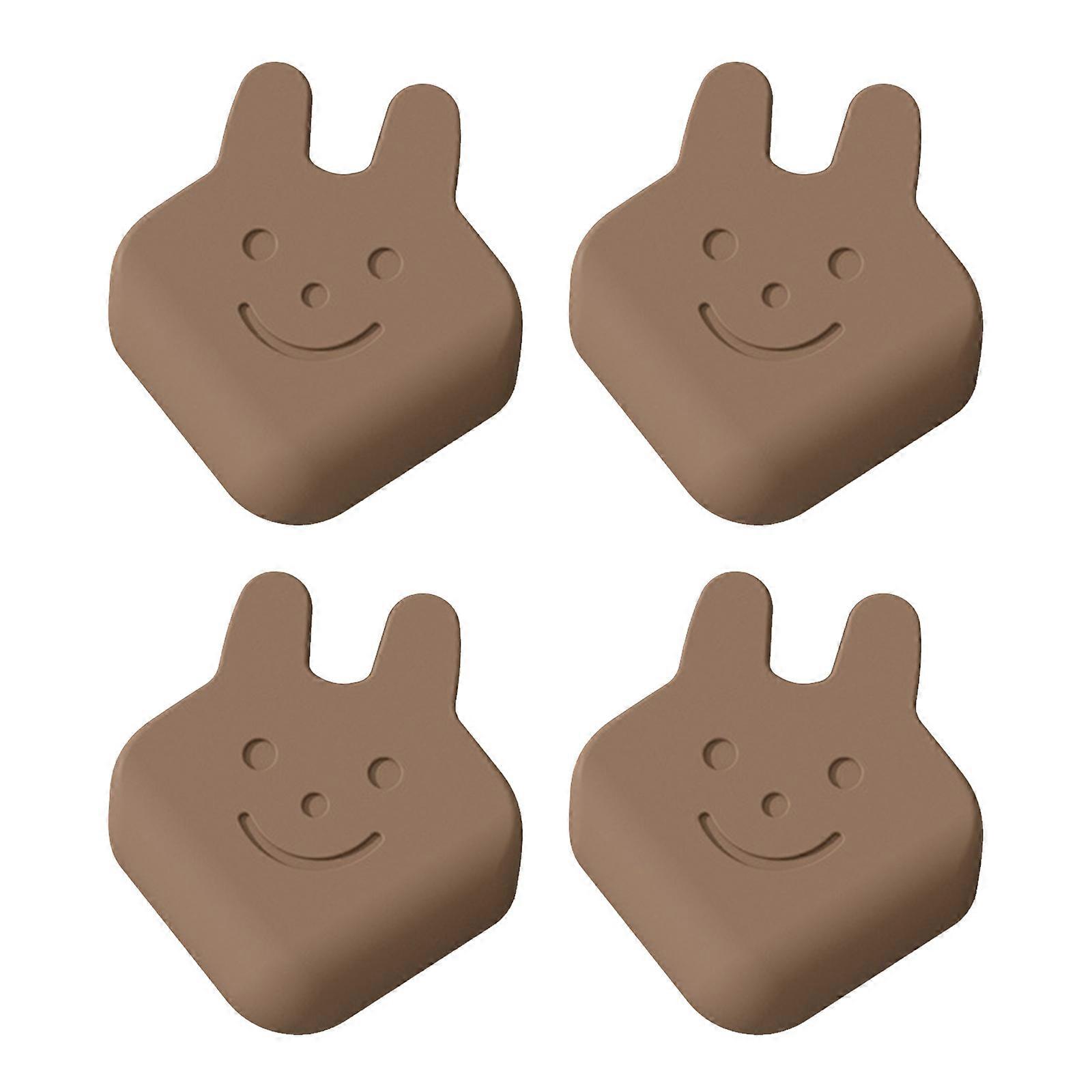 4pcs επιτραπέζια προστατευτικά γωνίας για προστατευτικά μωρών Φύλακες γωνιών επίπλων Προφυλακτήρες ασφάλειας άκρων Προφυλακτήρας απόδειξης μωρών καφέ