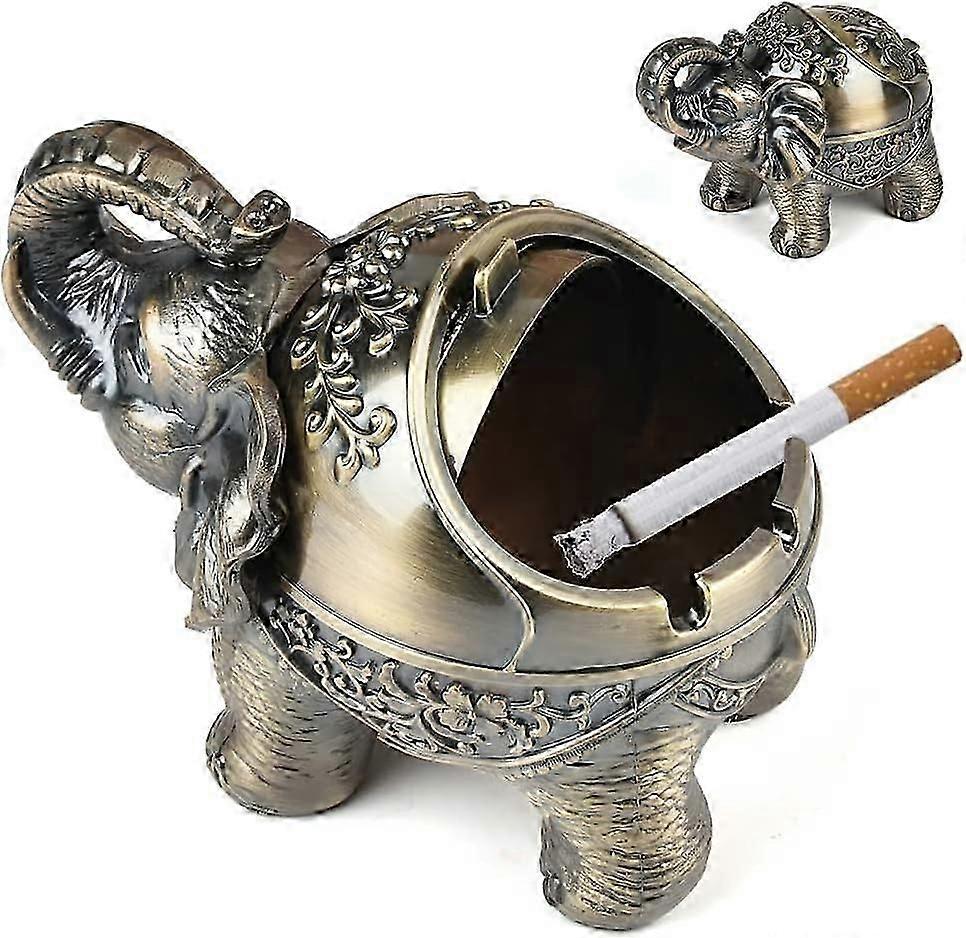 Vintage Windproof Ashtray, Elephant Shape Ashtray (Bronze)