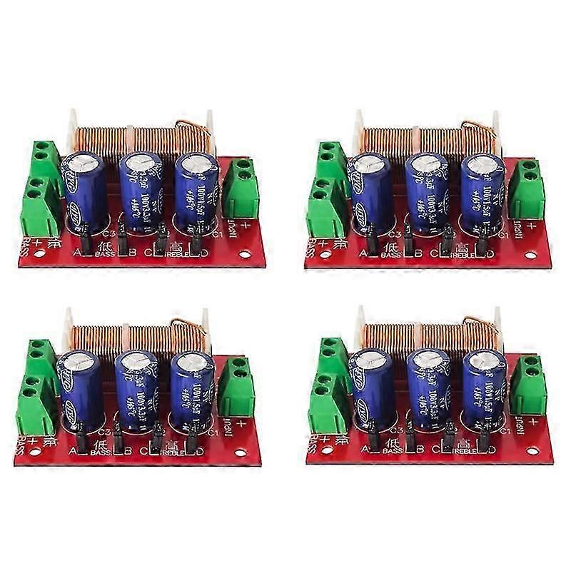 4Pcs 400W Speaker Crossover 2 Way Audio Adjustment Tweeter Bass Speakers Filter Frequency Divider f