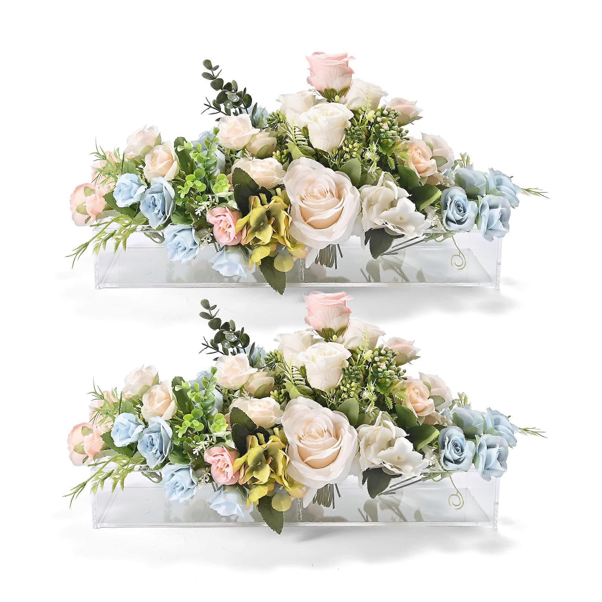 Piece Modern Acrylic Vase for Wedding Table Centerpiece, 31.5 Inch Rectangle