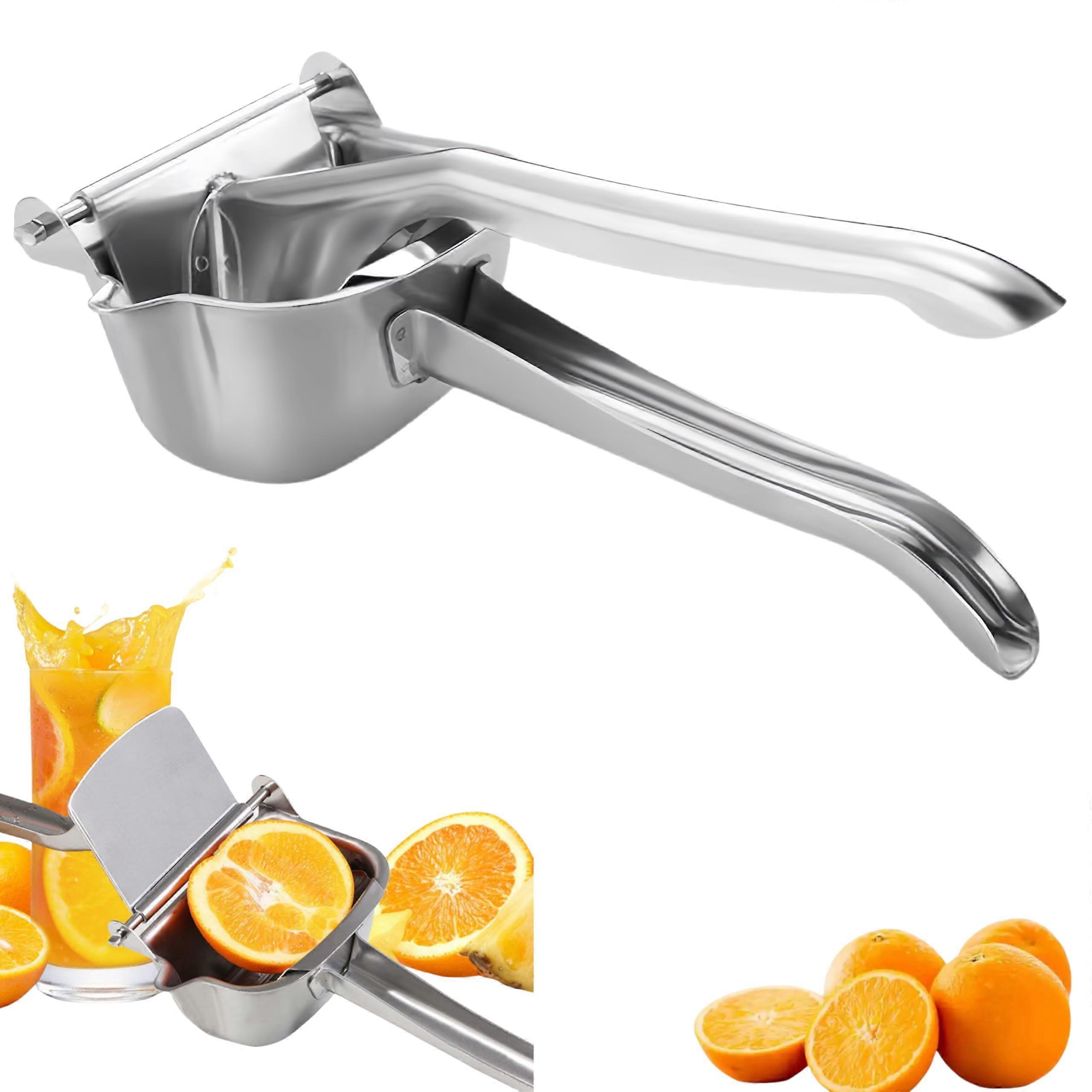 Stainless Steel Manual Juicer Lemon Lime Squeezer Hand Press with Ergonomic Handle and Compact Design for Kitchen Use