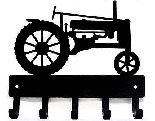 Farm Tractor Key Rack Holder for Wall - 9 Inch Wide - Made in USA - Farmhouse Style Barn Organizer for Keys