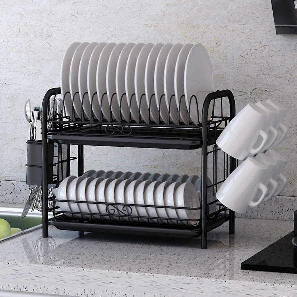 Dish Rack with Drainage Function for Kitchen Use