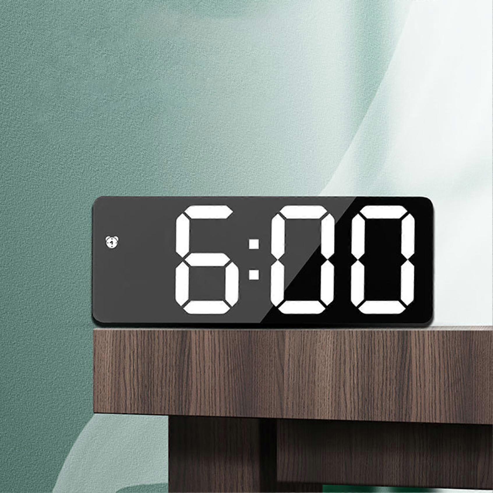 LED Screen Digital Clock with Dual Alarm, Large Display Bedroom Clock, Snooze Function, Battery Operated, Modern Style