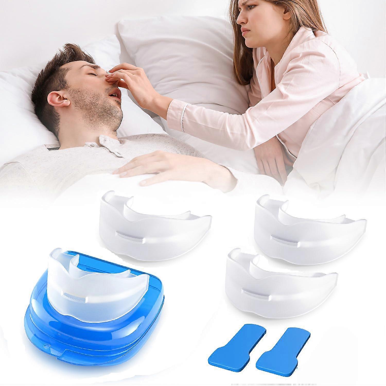 Anti-Snoring Oral Protector, 4 Pack Reusable Device for Men and Women, Sleep Apnea Solution, BPA-Free Material