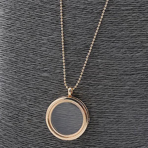 Life Memory Floating Locket Pendant Necklace [gold]