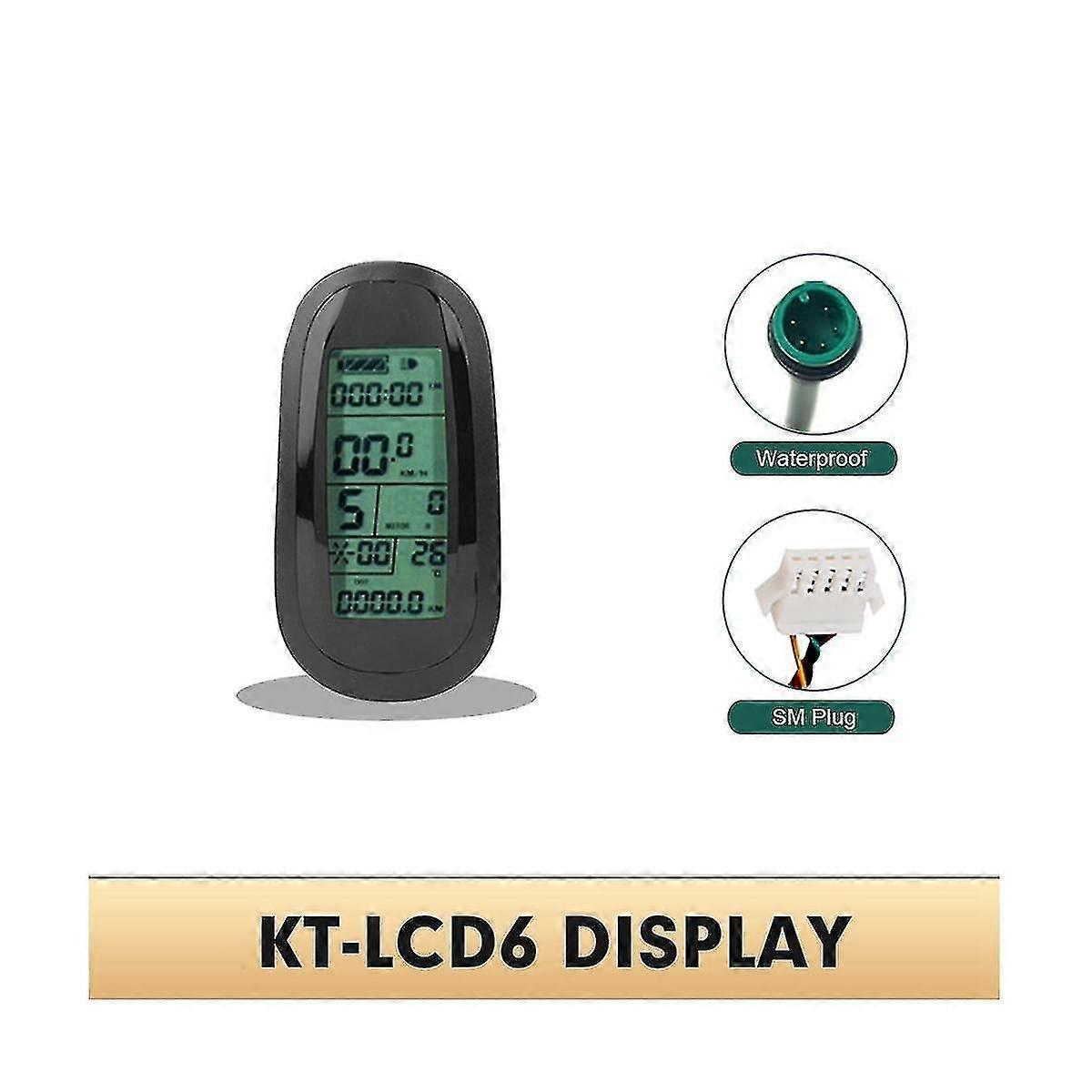 Ebike 24v 36v 48v 72v Kt-lcd6 Display Intellint Panel With Usb For Electric Ycle Conve