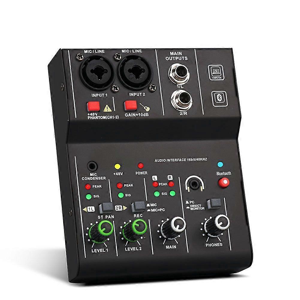 2 Channels Mini USB Mixer Audio Interface Sound Card Console