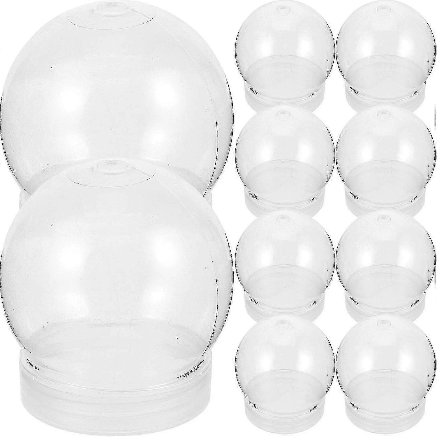 10pcs Clear Water Globes With Screw Off Cap Empty Snow Globe Making Props