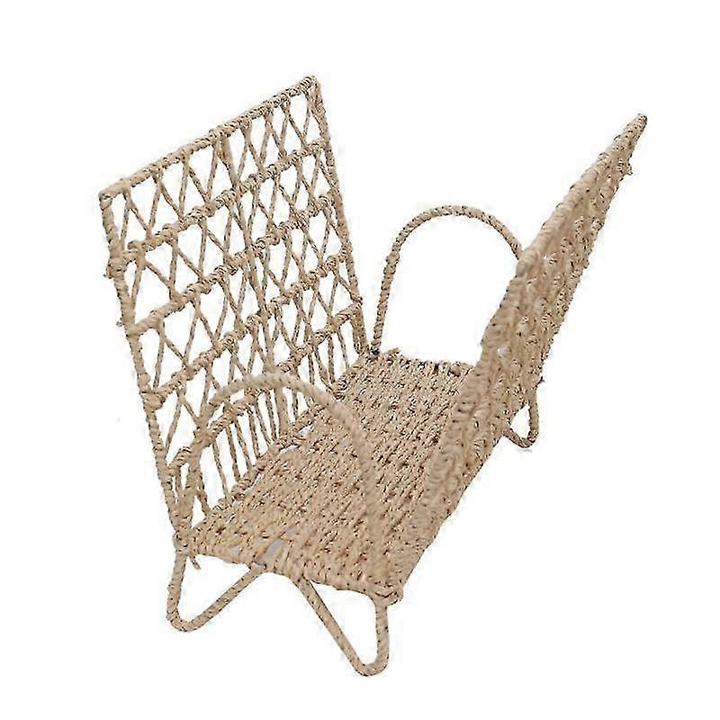 Woven Magazine Rack Stand with Document Organizer, Book Storage & Versatile Folder Holder
