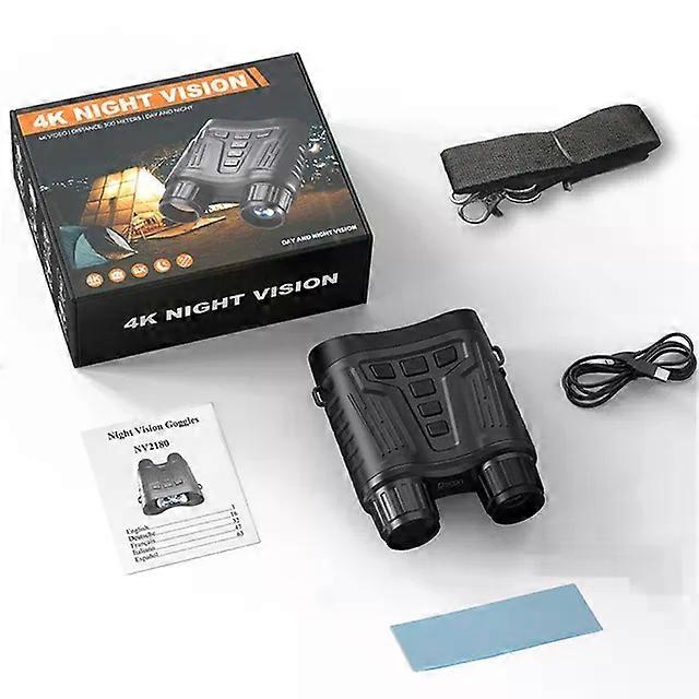 unbrand Jumelles portables Ponbos NV2180 4K UHD 36MP zoom 8x vision nocturne infrarouge 300 m pour l