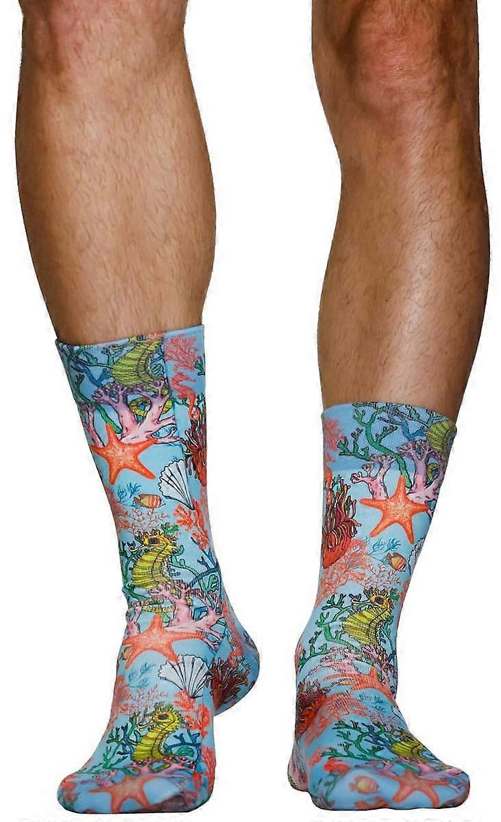 Wigglesteps Seahorse Socks - Blue/Orange