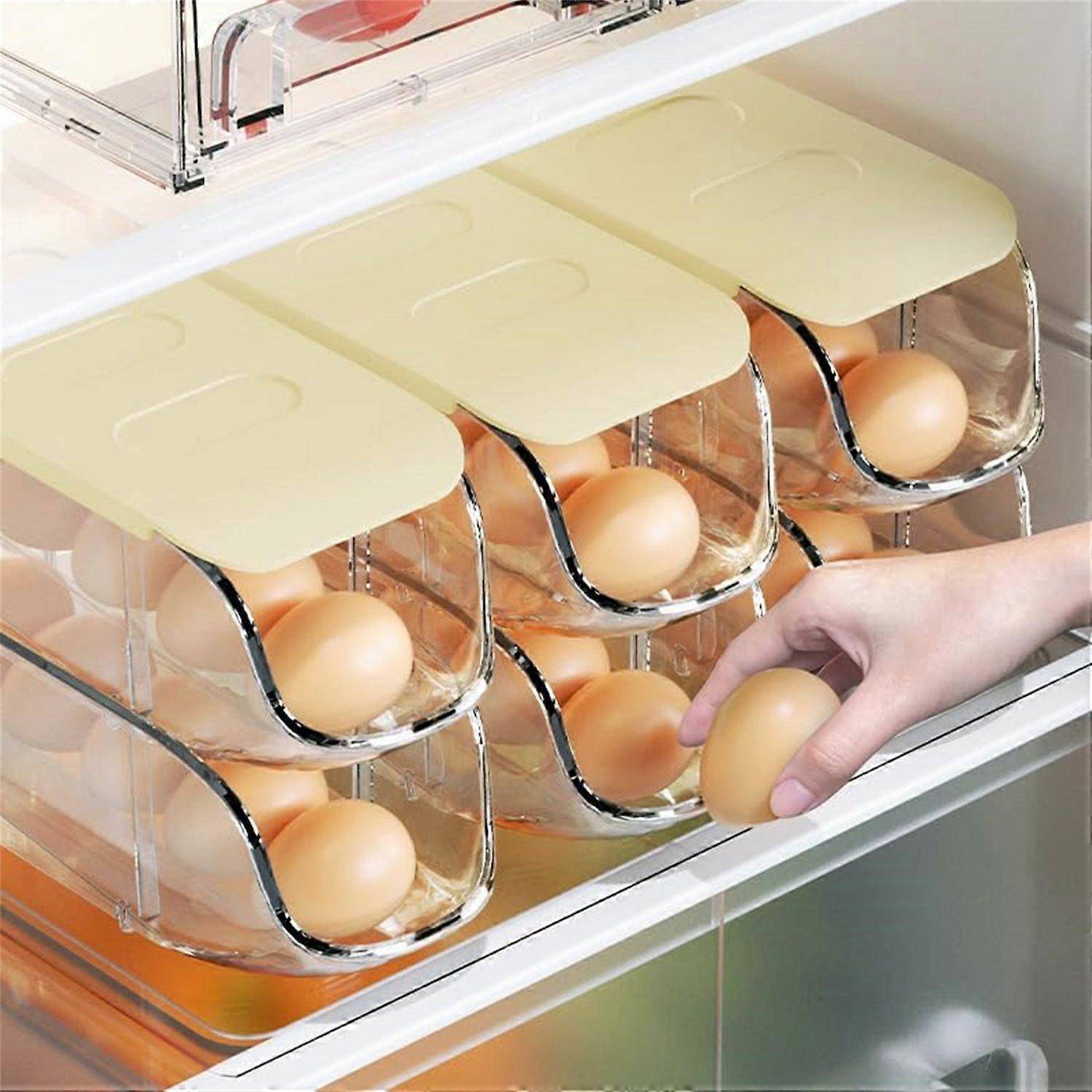Egg holder for fridge, stackable egg storage fridge organizer and container for kitchen