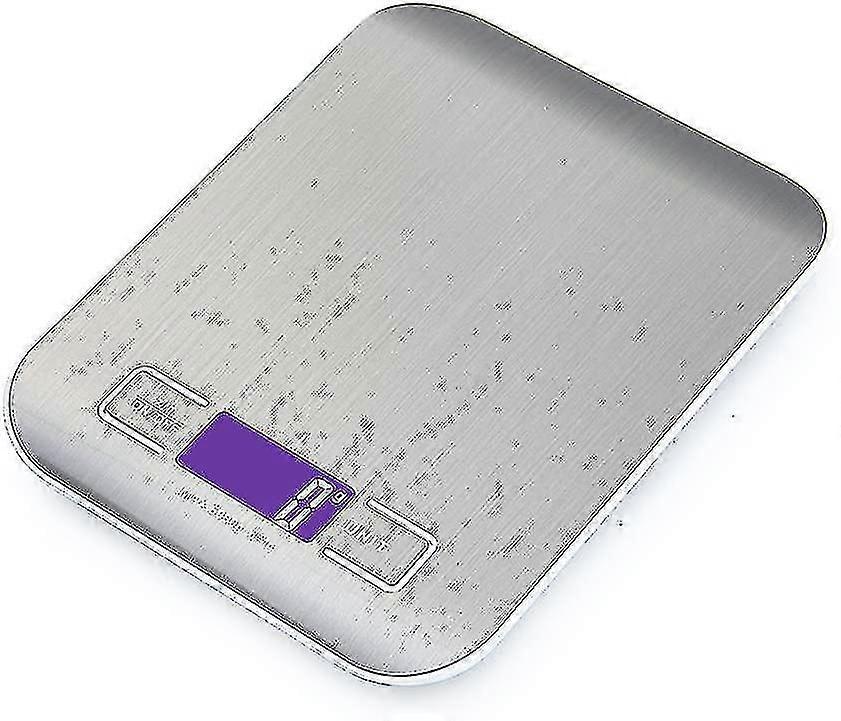 より少ないスチールのLCDディスプレイ付きデジタルキットスケール、5 kg / 11lbs、機能性食品スケール、シルバー、(電池は含まれていません)