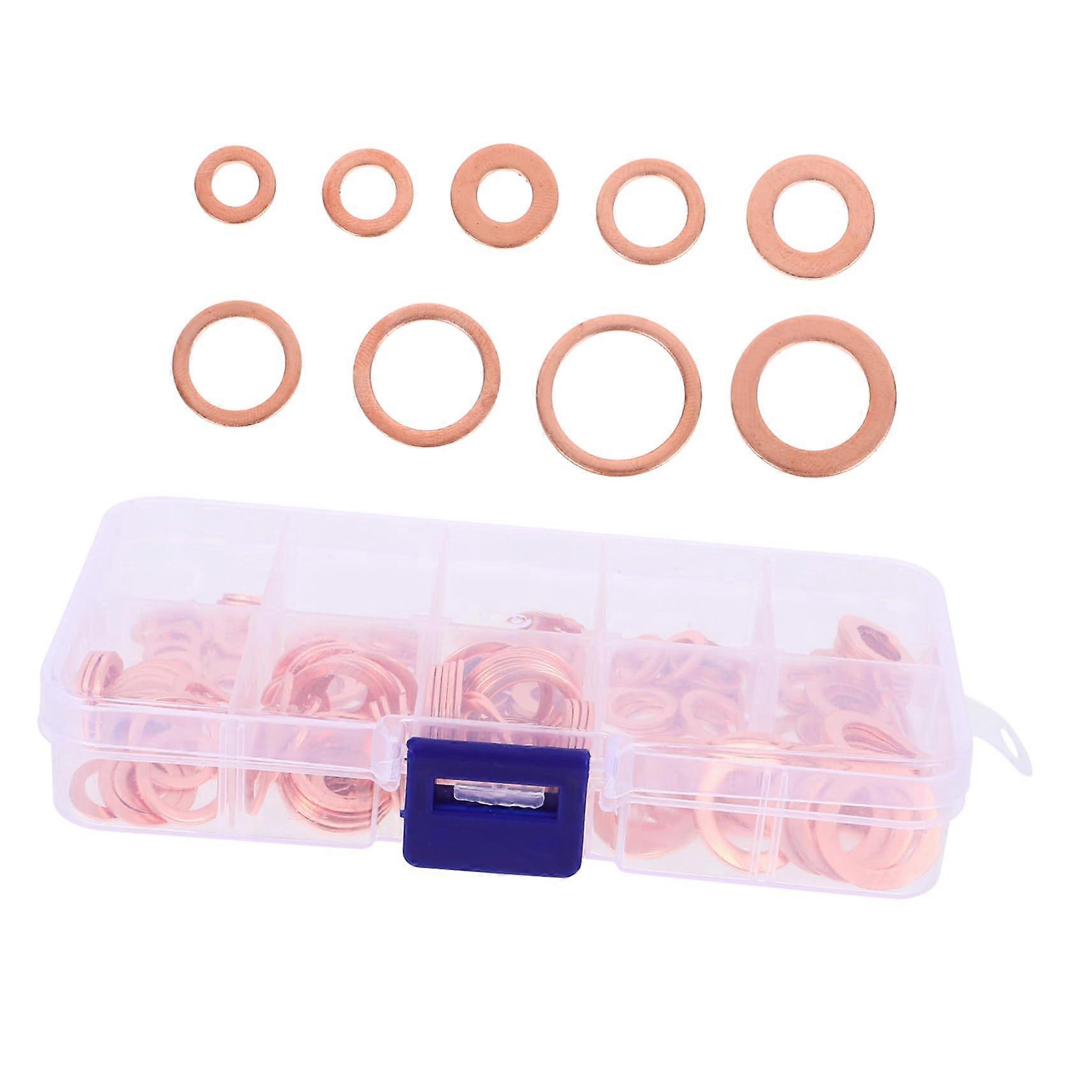 Sealing Ring Oil Drain Plug Gasket Kit with Assorted Crush Washers and Flat Washers for Automotive Applications