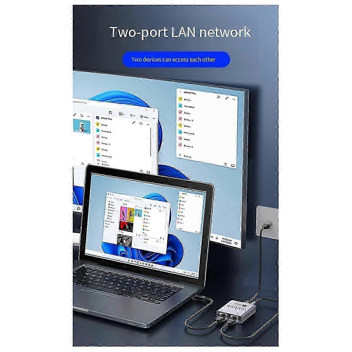 Network Cable Splitter, Gigabit Network Port, One to Two Allocation, Interface Extension, One to Tw